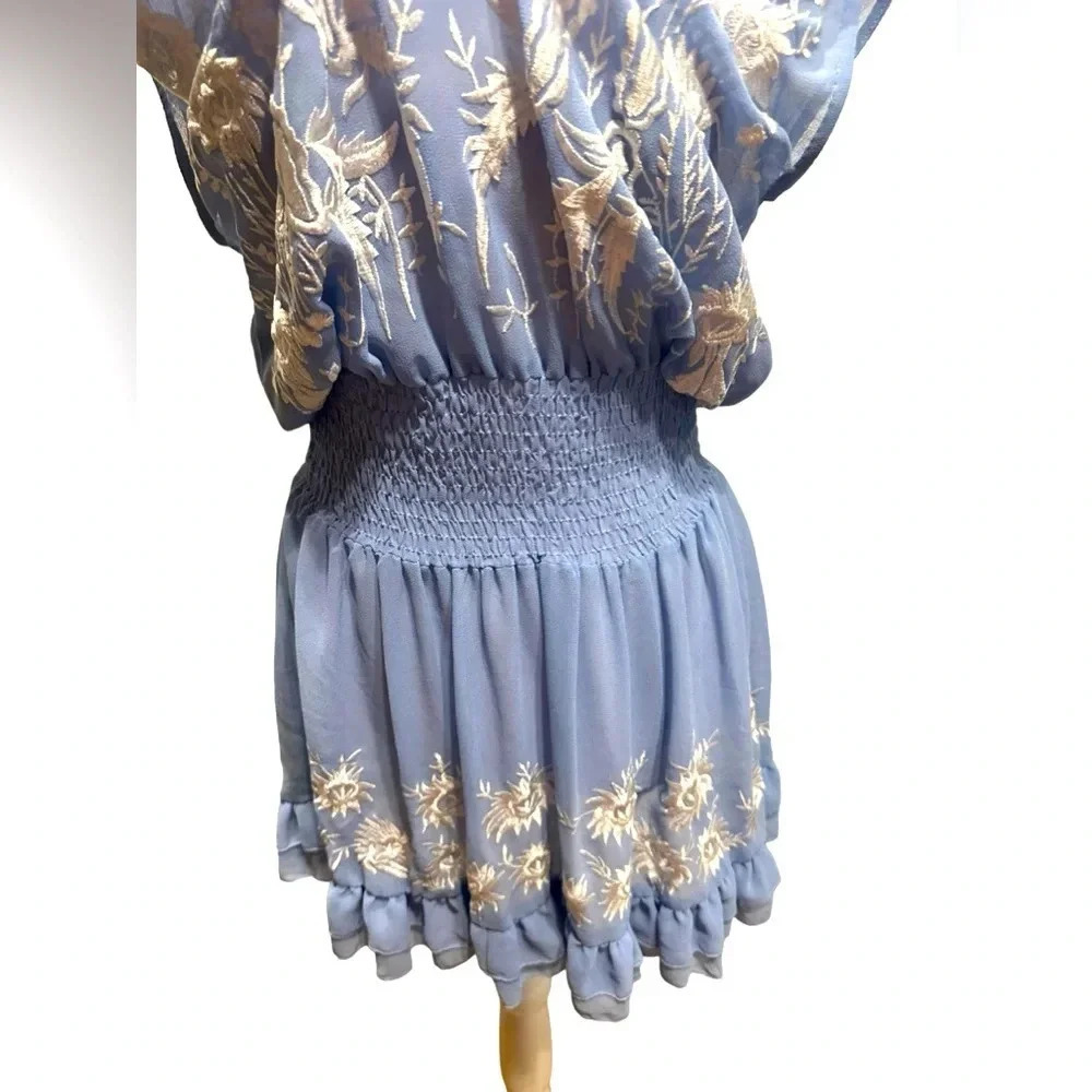 Free People embroidered light blue dress size S - Picture 6 of 12